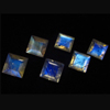 10 MM - Really High Grade - AAAAAA - Rainbow Moonstone - Super Sparkle Nice Clean - Princess Cut Full Blue Fire - 6 pcs